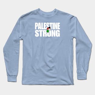 Palestine Strong - Palestine Flag Fist - Double-sided Long Sleeve T-Shirt